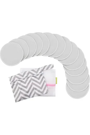 Keababies Maternity 14pk Soothe Reusable Nursing Pads for Breastfeeding, 4-Layers Organic Breast Pads, Washable Nipple Pads