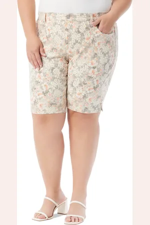 Gloria Vanderbilt Plus Size Amanda Floral-Print Bermuda Shorts
