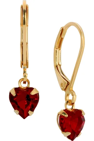 2028 Crystal Heart Drop Earrings