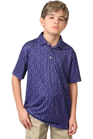 Tailorbyrd Boys Pin Flags Printed Performance Polo