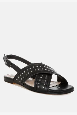 RAG & CO Calluna Stud Embellished Buckled Flats