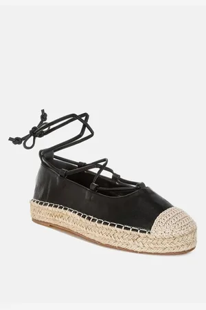 London Rag Alaya Woven Toe Lace-Up Espadrilles