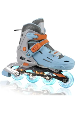 C7skates Adjustable Youth Inline Skates with Light Up Wheels (Wave Rider, size S)