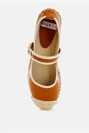 RAG & CO Ostac Genuine Leather Mary Jane Espradrilles