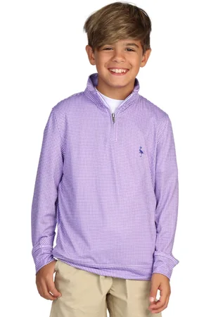 Tailorbyrd Boys Houndstooth Printed Performance Quarter Zip