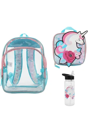 Generic Floral Unicorn 3-Piece Backpack & Lunchbox Set With Water Bottle