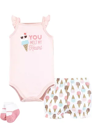 Hudson Baby Girls Hudson Bodysuit, Short and Sock,