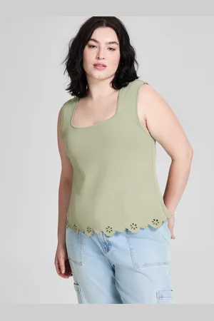 And Now This Trendy Plus Size Scalloped-Hem Tank Top, Exclusively at Macy