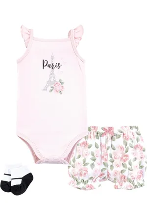 Hudson Baby Girls Hudson Bodysuit, Short and Sock,