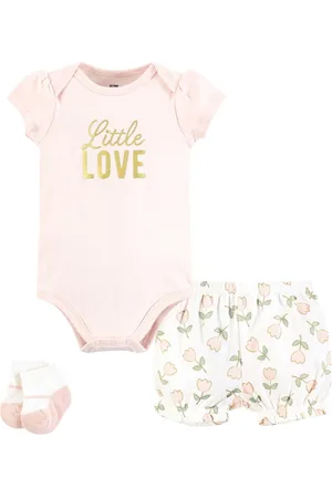 Hudson Baby Girls Hudson Bodysuit, Short and Sock,