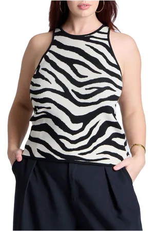 Eloquii Plus Size Printed Sweater Tank