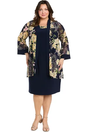 R & M Richards Plus Size 2-Pc. Floral-Print Jacket & Dress Set