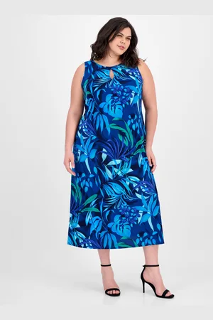 Connected Plus Size Printed Sleeveless Maxi Dress