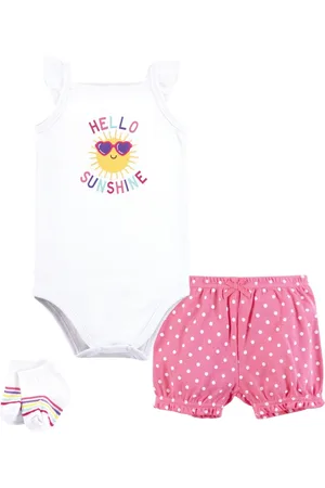 Hudson Baby Girls Hudson Bodysuit, Short and Sock,