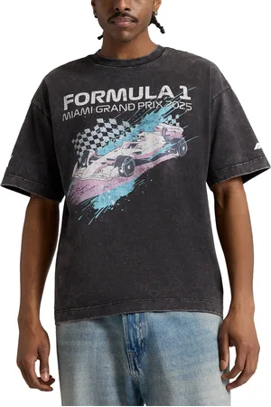 PUMA True Fan Short Sleeve Miami Splash Graphic T-Shirt - Black