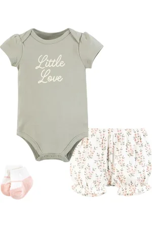 Hudson Baby Girls Hudson Bodysuit, Short and Sock,