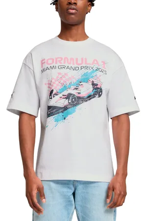 PUMA True Fan Short Sleeve Miami Splash Graphic T-Shirt - White