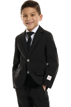 OppoSuits Boys Knight Slim Fit Solid Suit Including Blazer, Pants and Clip-On-Tie