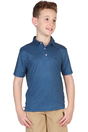 Tailorbyrd Boys Mini Dot Printed Performance Short Sleeve Polo