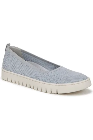 Vionic Womens Uptown Skimmer Knit Shoes - Blue mist / silver knit fabric