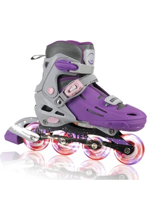 C7skates Adjustable Youth Inline Skates with Light Up Wheels ( , size M)