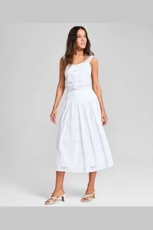 And Now This Now This Womens Sleeveless Eyelet Tank Top Midi Skirt Exclusively At Macys