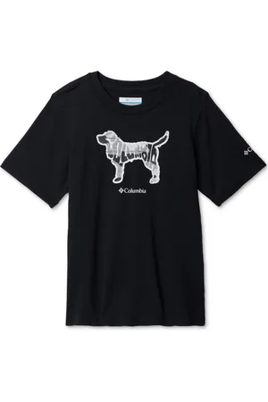 Columbia Big Boys Valley Creek Short Sleeves Graphic T-shirt - Black, Fri