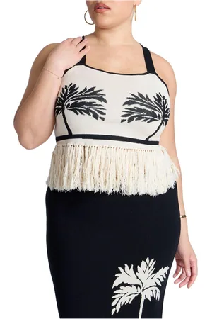 Eloquii Plus Size Fringe Crop Top
