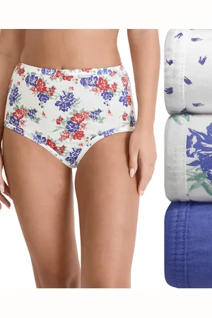 Jockey Elance Brief 3 Pack Underwear 1484, 1486 Extended Sizes - Future Dusk/brush Dot Grape-print/floral