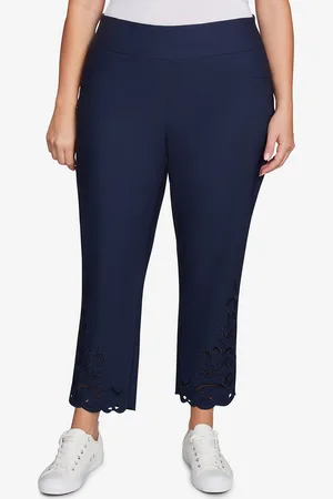 RUBY Plus Size Embroidered Ankle Pant
