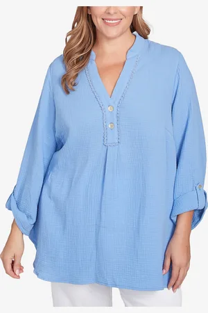 RUBY Plus Size Sleeve Henley Top
