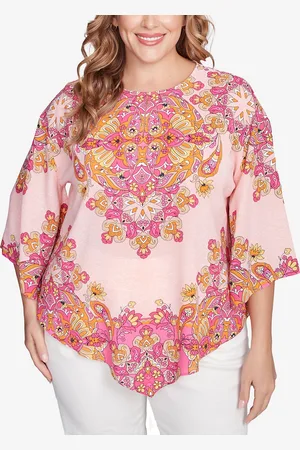 RUBY Plus Size Floral Medallion Tunic Top
