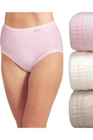 Jockey Elance Brief 3 Pack Underwear 1484, 1486 Extended Sizes - Ivory/Sand/Pink Pearl
