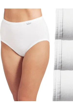 Jockey Elance Brief 3 Pack Underwear 1484, 1486 Extended Sizes - White/White/White