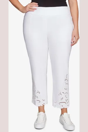 RUBY Plus Size Embroidered Ankle Pant