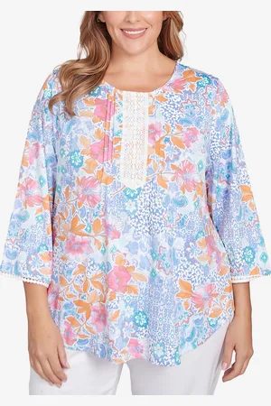 RUBY Plus Size Floral Puff Print Top
