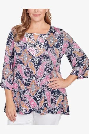 RUBY Plus Size Beaded Neck Knit Top