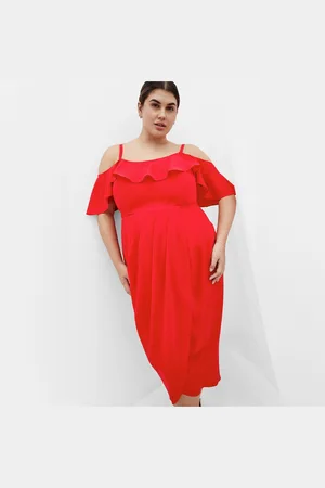 City Chic Plus Size Flirtation Drape Midi Dress