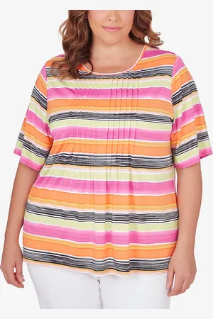 RUBY Plus Size Paint Stripe Top