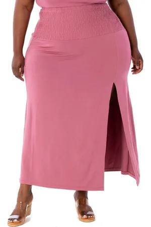 DAI MODA Plus Size Bridgett High Waist Midi Skirt