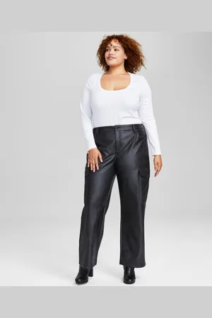 And Now This Trendy Plus Size Faux-Leather Cargo Pants, Created for Macy