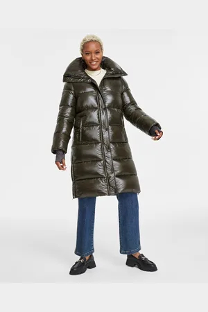 BCBG Max Azria Petite Hooded Collared Puffer Coat