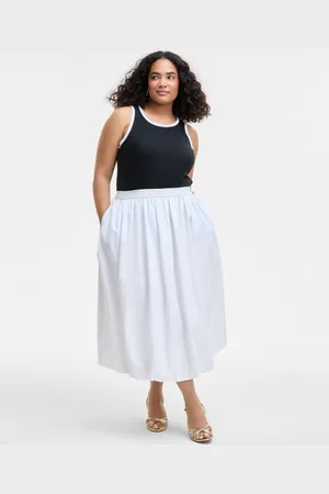On 34th Trendy Plus Size Bubble-Hem Midi Skirt, Exclusively at Macy