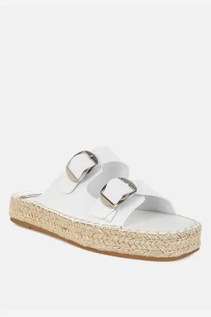 RAG & CO Palala Genuine Soft Leather Square Toe Espadrilles