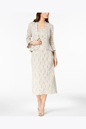 R & M Richards Sequined Lace Midi Dress and Jacket