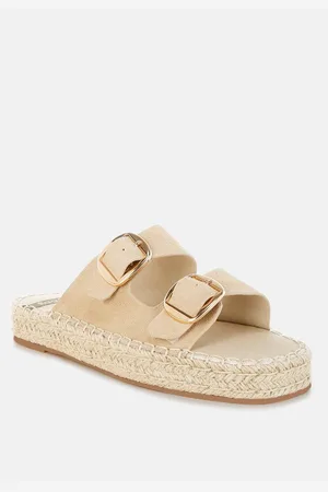 RAG & CO Kuopa Genuine Soft Leather Espadrille Flatform Sandals