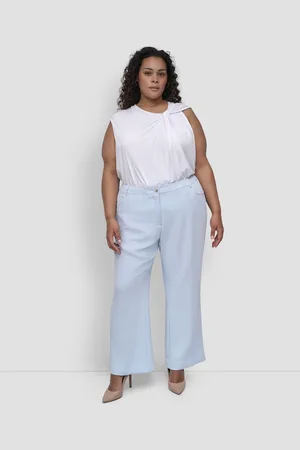 DKNY Plus Size Mid Rise Straight-Leg Pants