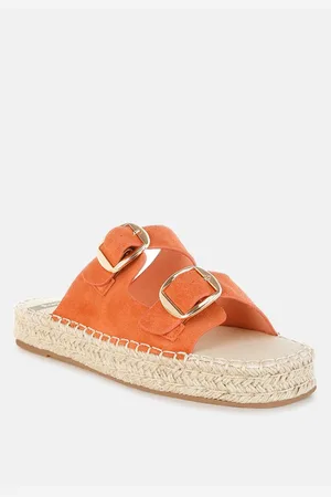 RAG & CO Kuopa Genuine Soft Leather Espadrille Flatform Sandals