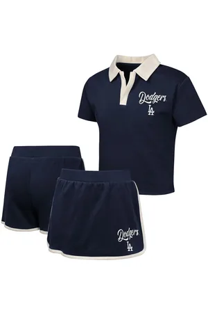 Outerstuff Big Girls 2-Piece Los Angeles Dodgers Base Trainer Johnny Polo Shirt and Skort Set
