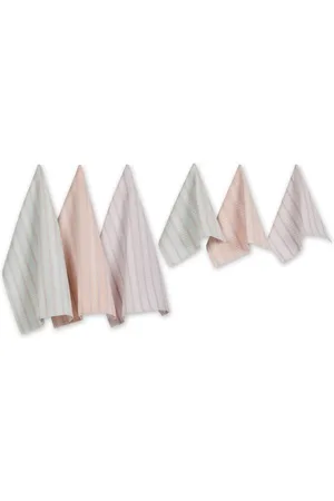 Design Imports Assorted Dobby Cotton Dishtowel and Dishcloth, Set of 6